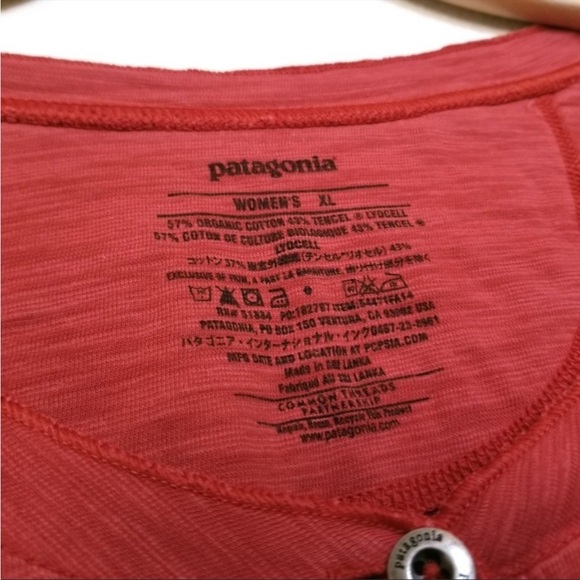 NEW Patagonia Organic Cotton Long-Sleeved Necessity Henley Top Red XL - Picture 2 of 6